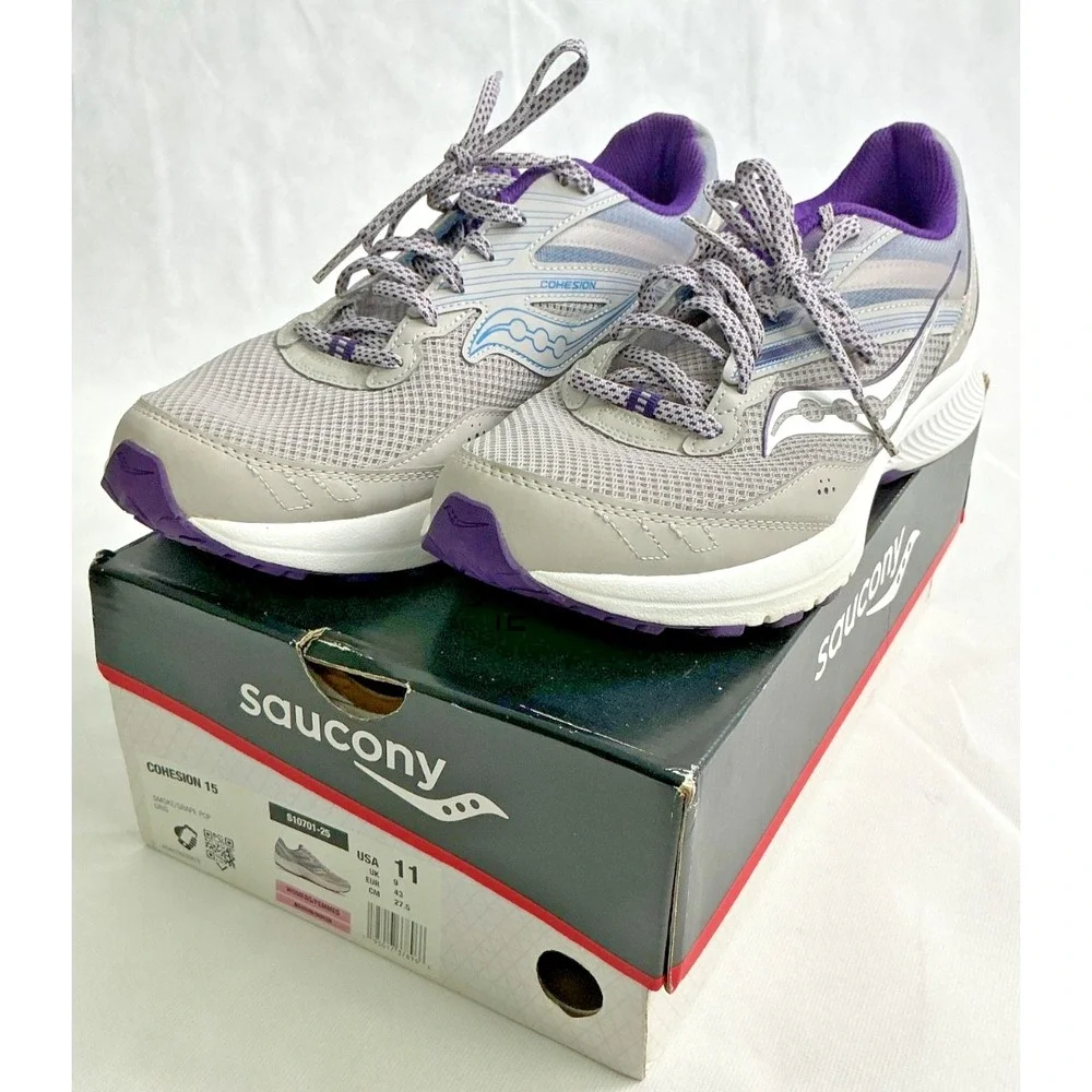 Saucony Cohesion 15 Women Running Shoe Smoke Grape Pop S10701-25 Size 11 NEW